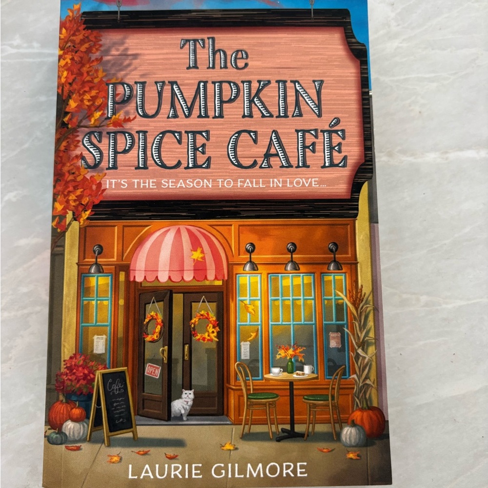 Pumpkin Spice Café Decorative Book Art Print - Orange